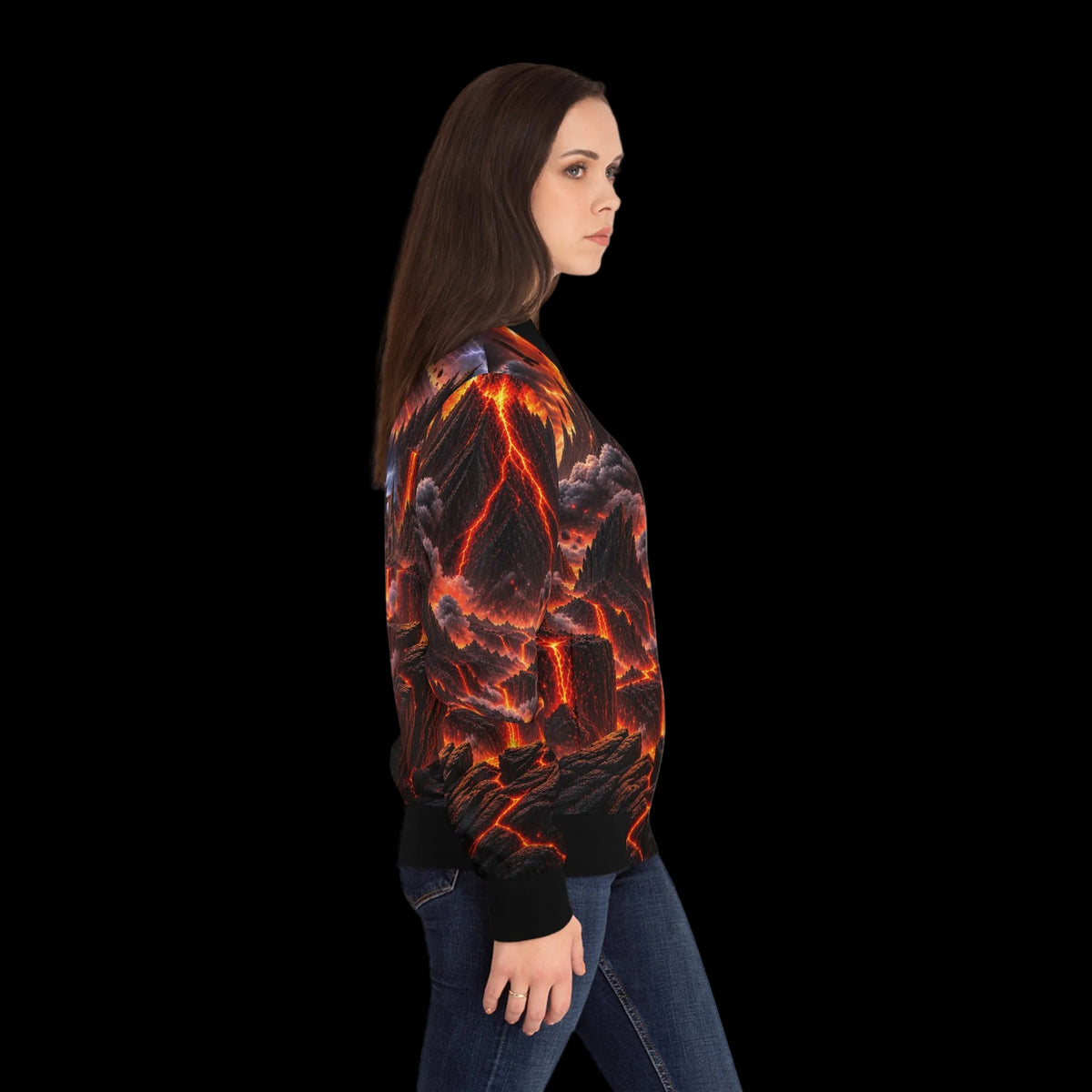 Presence over noise Women's Bomber Jacket (AOP)