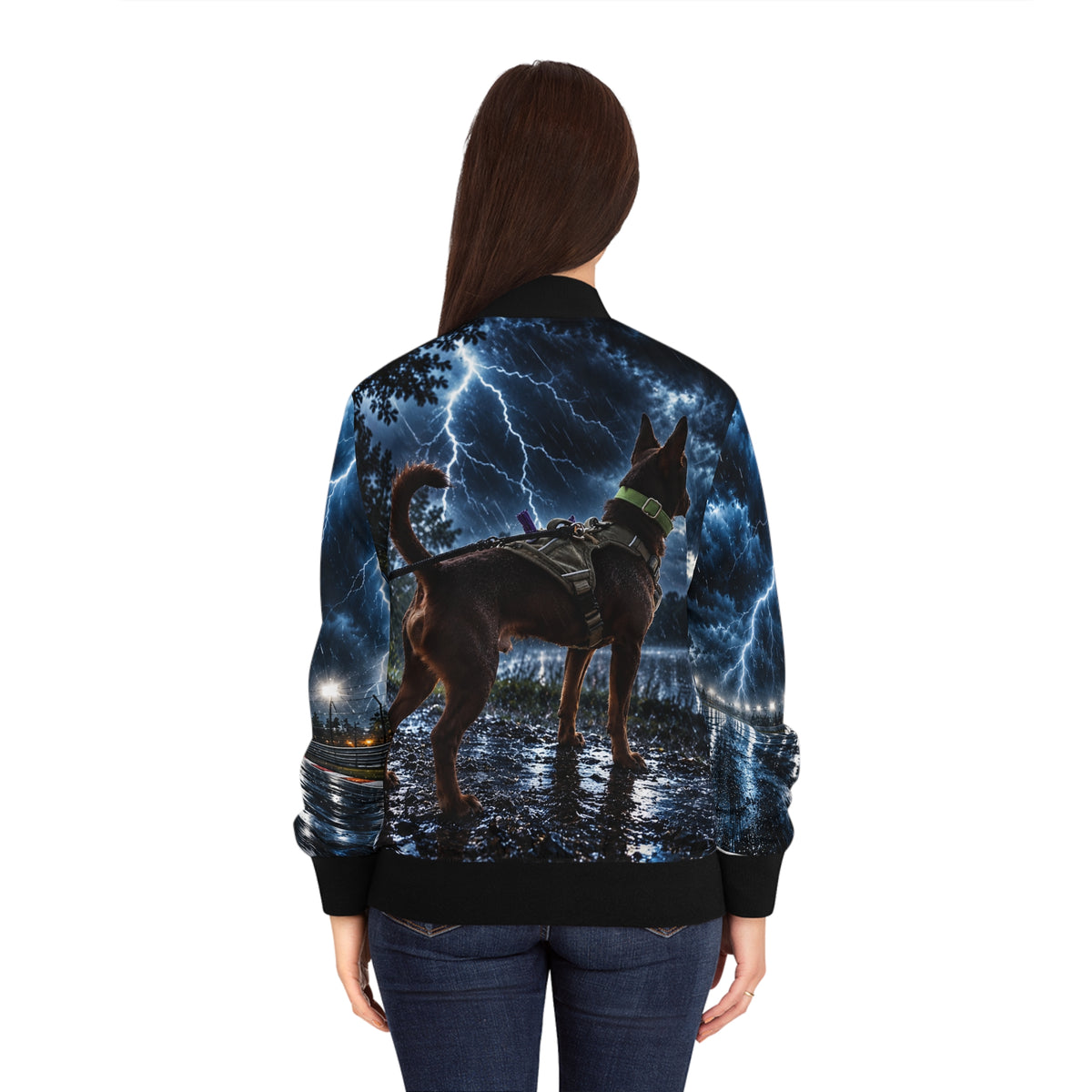 STORM PRESENCE Women's Bomber Jacket (AOP)