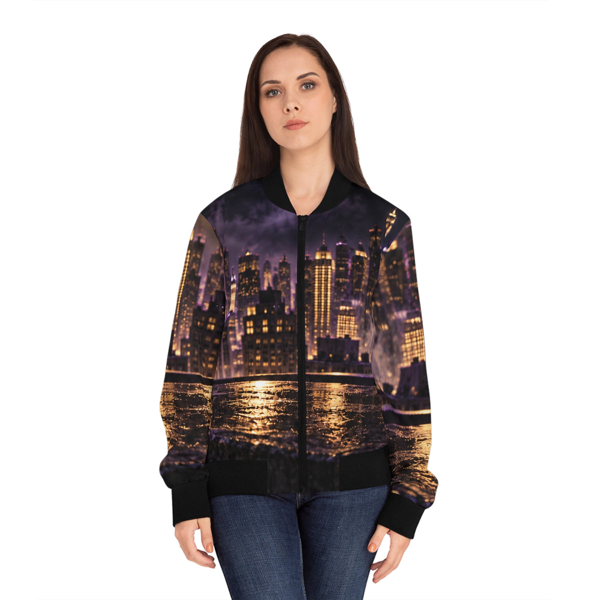 The Boss Is Watching: Manhattan Edition women bomber jacket