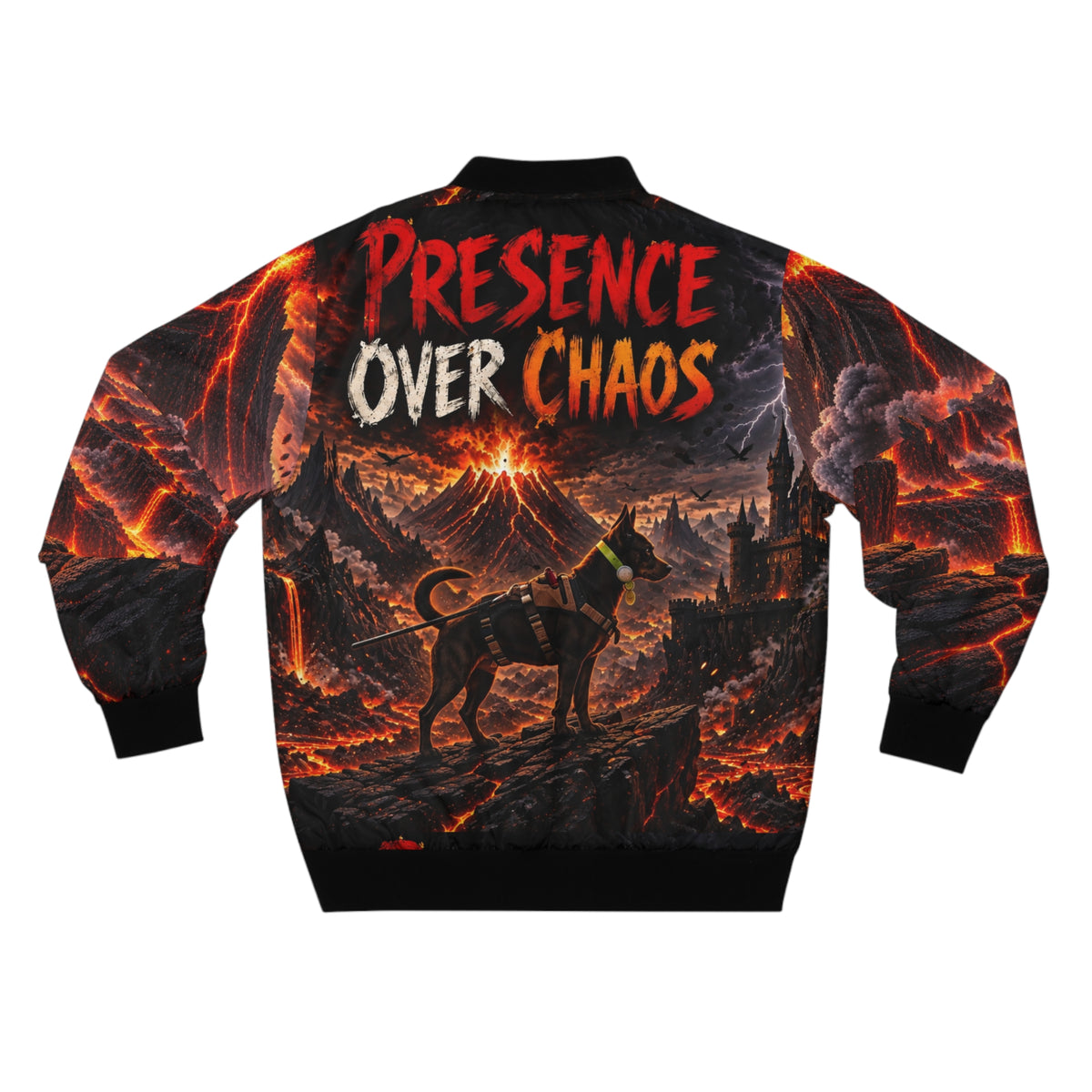 Presence over chaos Men's Bomber Jacket (AOP)