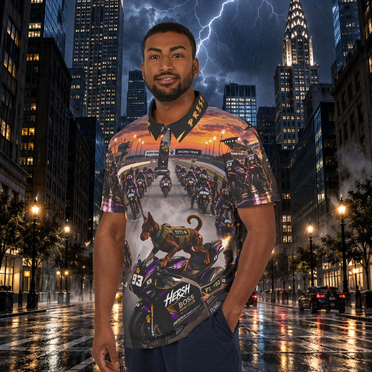 HERSH Racing Team #93 — Premium All-Over Polo unisex