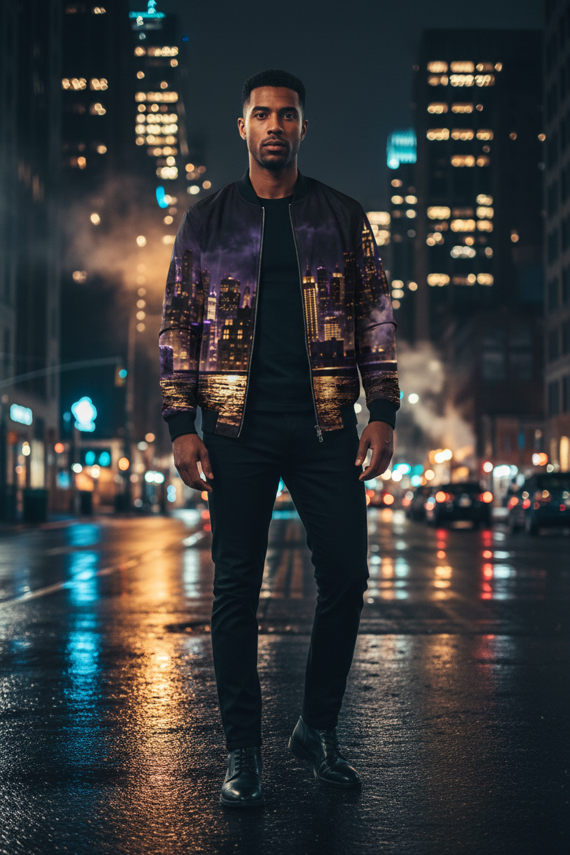 NYC Cityscape Men's Bomber Jacket