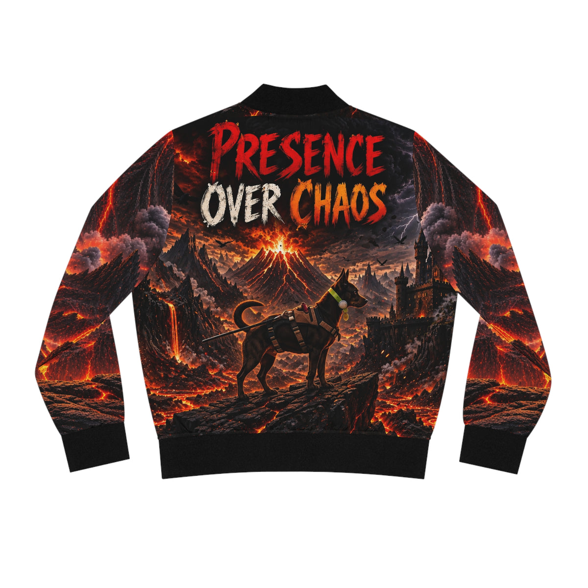 Presence over chaos Women's Bomber Jacket (AOP)