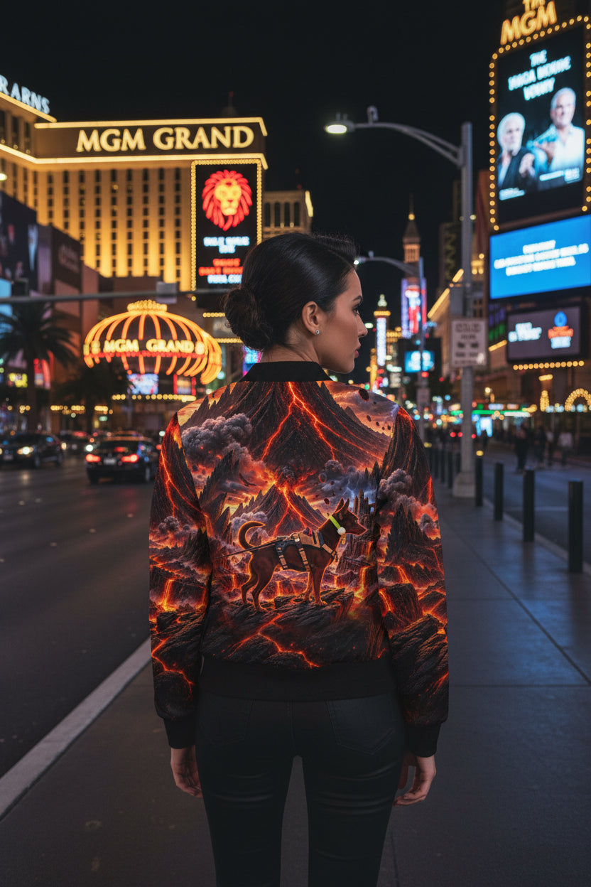 Presence over noise Women's Bomber Jacket (AOP)