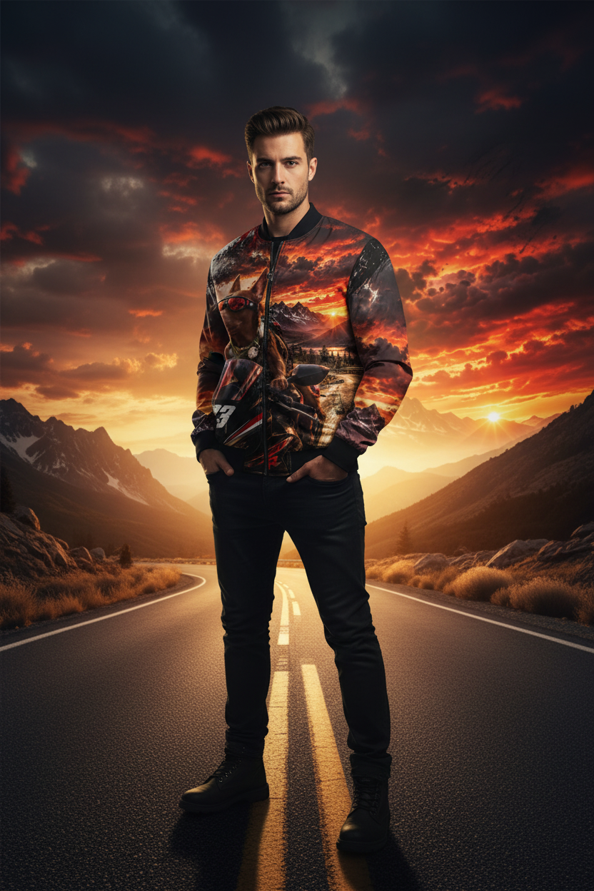 THE BOSS — WINTER RIDE Men's Bomber Jacket (AOP)